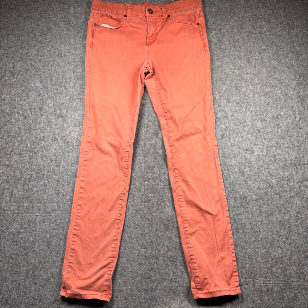 JcPenny Skinny Pants Womens 8 Coral Pink‎ Mid Rise Chino Stretch Twill - Picture 2 of 13